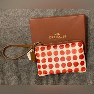 Coach red dot small Wristlet NWT